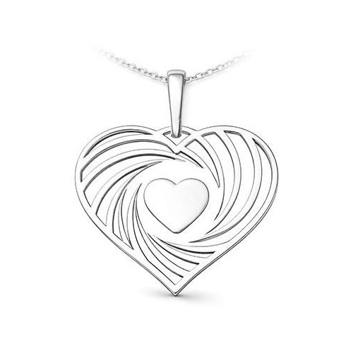 Stříbrný přívěsek srdce se spirálou