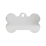 Ocelová psí známka ve tvaru kosti