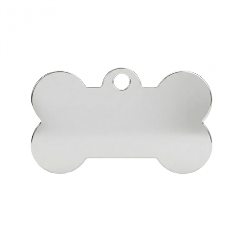 Ocelová psí známka ve tvaru kosti M