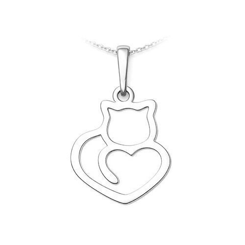 Stříbrný přívěsek kočka