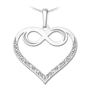 Stříbrný přívěsek srdce s nekonečnem