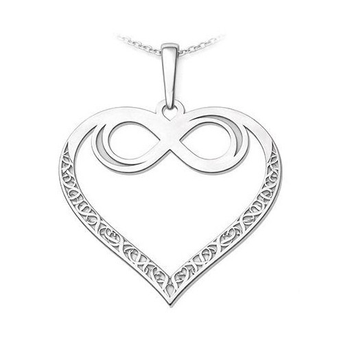 Stříbrný přívěsek srdce s nekonečnem