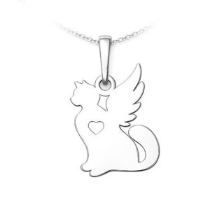 Stříbrný přívěsek kočičí anděl