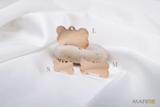 Ocelová psí známka ve tvaru kosti růžovozlatá M