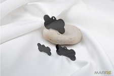 Ocelová psí známka ve tvaru kosti černá S