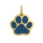 Třpytivá známka ve tvaru tlapky růžová