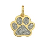 Třpytivá známka ve tvaru tlapky růžová