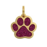 Třpytivá známka ve tvaru tlapky stříbrná