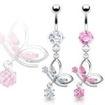 Piercing do pupíku motýl HWNSR9596 čirý