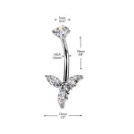 Celoocelový piercing do pupíku kytička