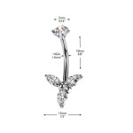 Celoocelový piercing do pupíku kytička stříbrná