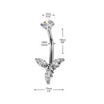 Celoocelový piercing do pupíku kytička zlacená