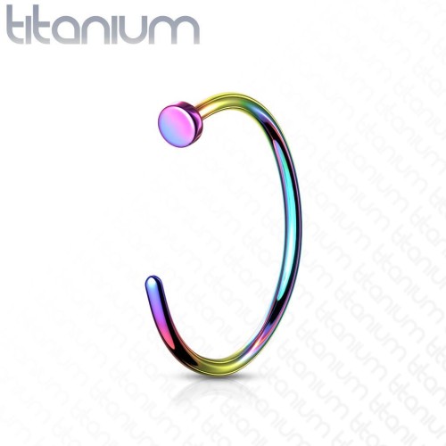 Piercing do nosu - duhový kruh titan