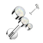 Piercing labreta titan s opály (fialový)