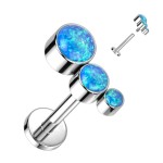 Piercing labreta titan s opály (bílý)