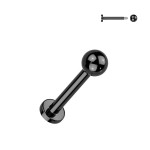 Piercing do brady - labreta černá (1,2 x 10 mm)