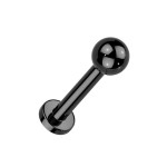 Piercing do brady - labreta černá (1,0 x 6 mm)