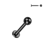 Piercing do brady - labreta černá (1,6 x 8 mm)