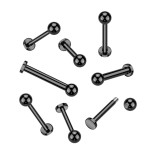 Piercing do brady - labreta černá (1,6 x 10 mm)