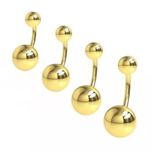 Pozlacený piercing do pupíku - banánek
