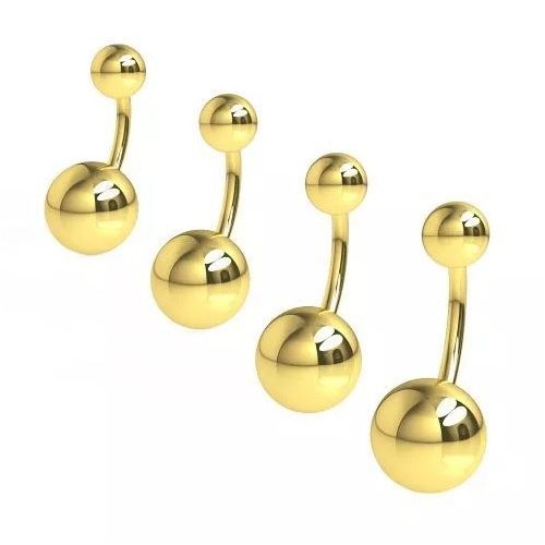 Pozlacený piercing do pupíku - banánek