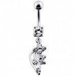 Stříbrný piercing do pupíku (tyrkysová)