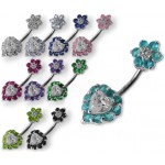 Stříbrný piercing do pupíku (čirá)