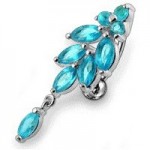 Stříbrný piercing do pupíku (čirá)